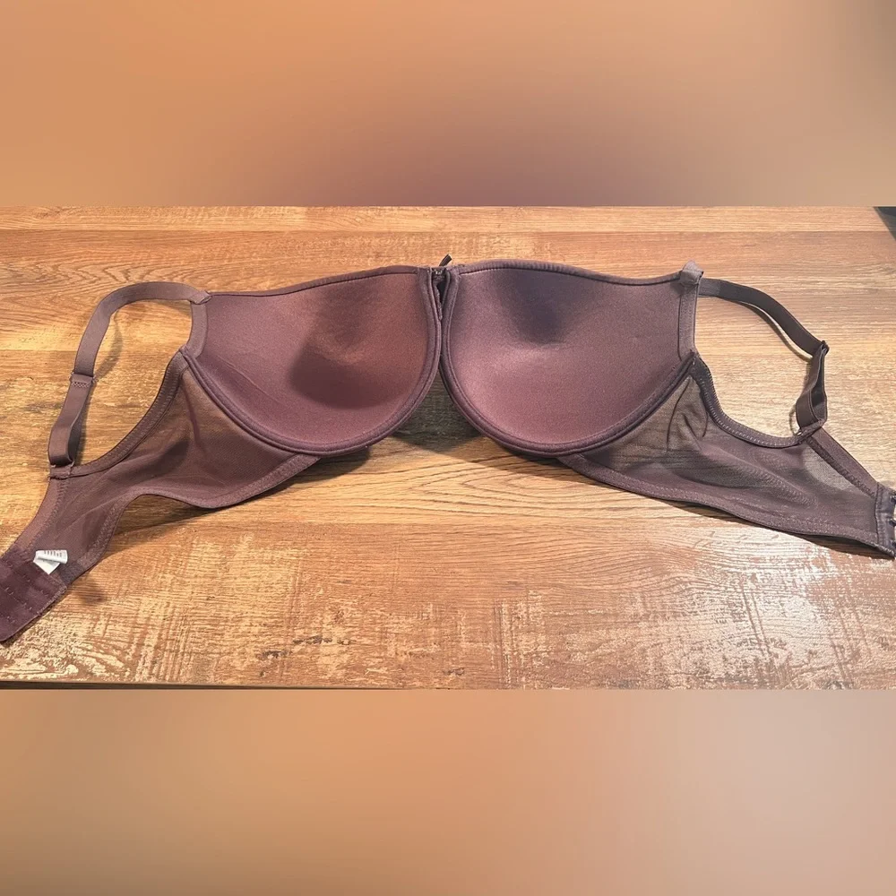 Adrienne Vittadini Bra Set 38D 2pc Ribbed Pink & Plum Underwire Full Figure NWOT